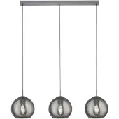 Halay Suspension à 3 flammes nickel mat avec verre fumé