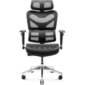 Diablo V-Commander Office Ergonomic Chair Executive Chair 3D Armrest Lumbar Support Adjustable Headrest and Seat Mesh Black