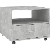 vidaXL Table basse gris béton 55x55x40 cm Bois composite