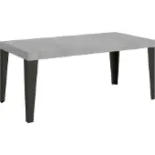 Itamoby Table Extensible 200/304X90 Cm Béton Flammé Avec Pieds Anthracite