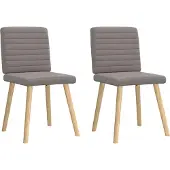 Syfax Chaises à manger lot de 2 taupe tissu