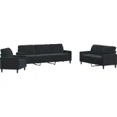 vidaXL Ensemble de canapés 4 pièces avec coussins Noir velours