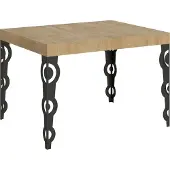 Itamoby Table Extensible 80X120/204 Cm Karamay Chêne Nature Structure Anthracite