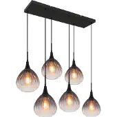 Globo Lighting Suspension noire Olsen 6 lumières