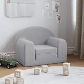 Prolenta Maison Exclusive - Canapé-lit pour enfants, gris clair, en peluche douce