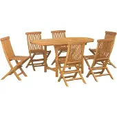 Syfax Ensemble de salle à manger pour jardin 7 pcs Marron