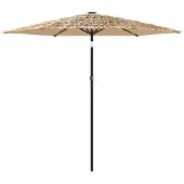 Syfax Parasol de jardin avec mât en acier marron 223x223x213 cm