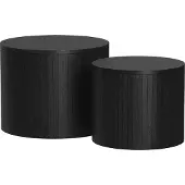 Vicco Ensemble de tables basses Tavilo Chêne/noir 48x48cm 2 pièces, Model 55194