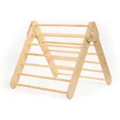LEG & GO Triangle d'escalade Montessori en Bois pour Enfants, Naturel