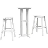 Syfax Ensemble de bar de jardin 3 pcs Blanc HDPE