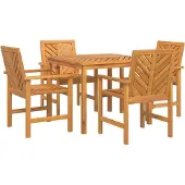 Syfax Ensemble de salle à manger pour jardin 5 pc Marron
