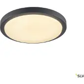 SLV applique murale et plafonnier LED ronde Ainos Ø30 cm IP44 21W anthracite avec capteur