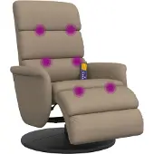 Syfax Fauteuil inclinable de massage repose-pieds cappuccino