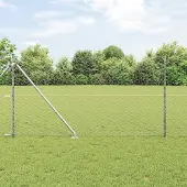 Syfax Clôture hexagonale avec poteau 50 x 1 m Acier galvanisé Argenté