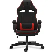 Sense7 Chaise gaming Knight en tissu noir et rouge - Chaise de bureau ergonomique Chaise de bureau Chaise d'ordinateur Chaise gaming Chaise de course 120 kg