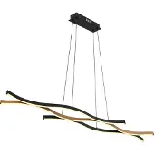 Globo Lampe suspendue Geronimo noir avec du bois