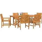 Syfax Ensemble de salle à manger pour jardin 7 pc Marron
