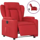 Syfax Fauteuil inclinable électrique Rouge Similicuir