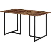 Vicco Table de salle à manger Merido Chêne rustique/noir 140x80cm, Model 55285