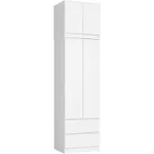 Akord Armoire Avec Surmeuble 2 Portes 2 Tiroirs Blanc 60X51X234