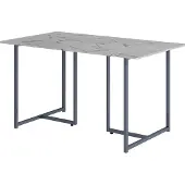 Vicco Table de salle à manger Merido Gris/marbre blanc 140x80cm, Model 55286
