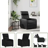 The Living Store Fauteuil Relax Noir Similicuir