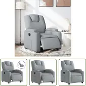 The Living Store Fauteuil Relax Electrique Gris Clair Tissu