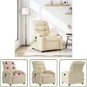 The Living Store Fauteuil de massage Crème Tissu