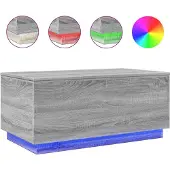 vidaXL Table basse avec lampes LED Gris Sonoma 90x50x40 cm