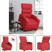 The Living Store Fauteuil relax releveur électrique rouge similicuir