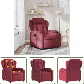 The Living Store Fauteuil de massage tissu rouge vin