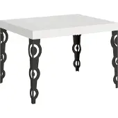 Itamoby Table Extensible 70X110/194 Cm Karamay Frêne Blanc Structure Anthracite