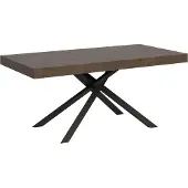 Ityhome - Table extensible 180/440x90 cm Karida noyer pieds anthracite