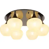 Globo Plafonnier anthracite Maxy avec verre blanc 6 lumières Ø 65cm