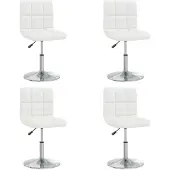 Syfax Chaises à manger lot de 4 blanc similicuir