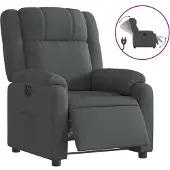 Syfax Fauteuil inclinable électrique Gris foncé Tissu