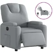 Syfax Fauteuil inclinable électrique Gris clair Tissu