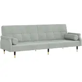 Syfax Canapé-lit avec coussins gris clair velours