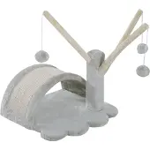 PawHut Arbre à chat Arbre à chat à grimper Sisal recouvert de peluche Gris clair Panneau de particules 38x38x40 cm
