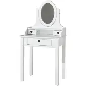 Vipack Coiffeuse avec miroir Amori de - Couleur : blanc, dimensions : 70 cm x 136 cm x 40 cm ; AMDT7014