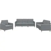 vidaXL Ensemble de canapés 3 pièces avec coussins Tissu gris clair