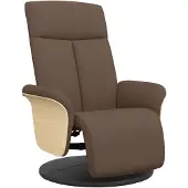 Syfax Fauteuil inclinable avec repose-pieds marron tissu