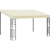 The Living Store Wand-Pavillon 4x3x2,5 m Cremeweiß