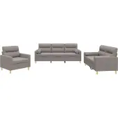 Syfax Ensemble de canapés 3 pcs avec coussins taupe tissu