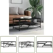 The Living Store Table basse noire 100x49x40 cm bois composite
