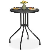 B2X Table de jardin ronde aspect rotin