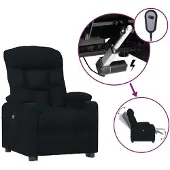 Syfax Fauteuil inclinable électrique Noir Tissu