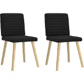 Syfax Chaises à manger lot de 2 noir tissu