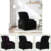 The Living Store Fauteuil de massage Noir Tissu