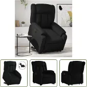 The Living Store Fauteuil relax releveur électrique noir similicuir